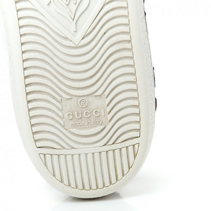 Gucci Metallic Calfskin Floral Embroidered Ace Sneakers 39.5 Silver 10 of 11