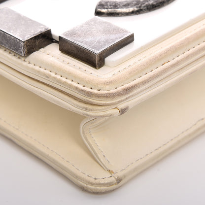 Chanel Lambskin Plexiglass Boy Brick Flap Dark White 12 of 16