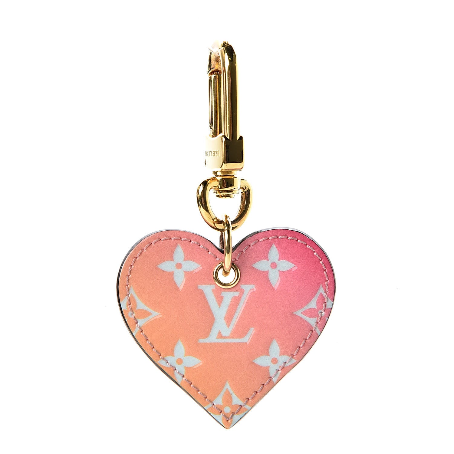 Louis Vuitton Vernis Degrade Love Lock Heart Key Holder Bag Charm Pink White 1 of 5