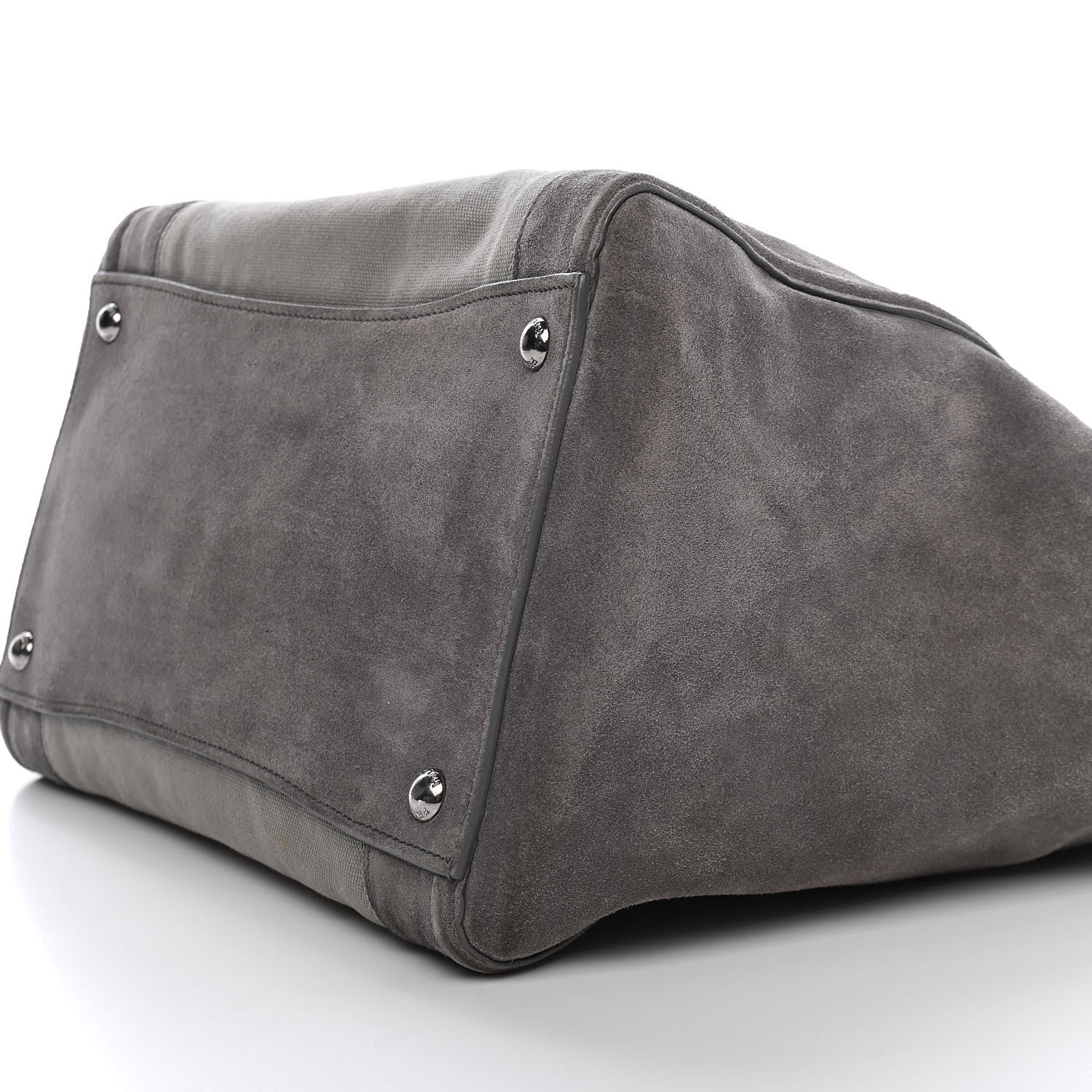 Prada Canvas Suede Scamosciato Twin Pocket Tote Grey 9 of 9
