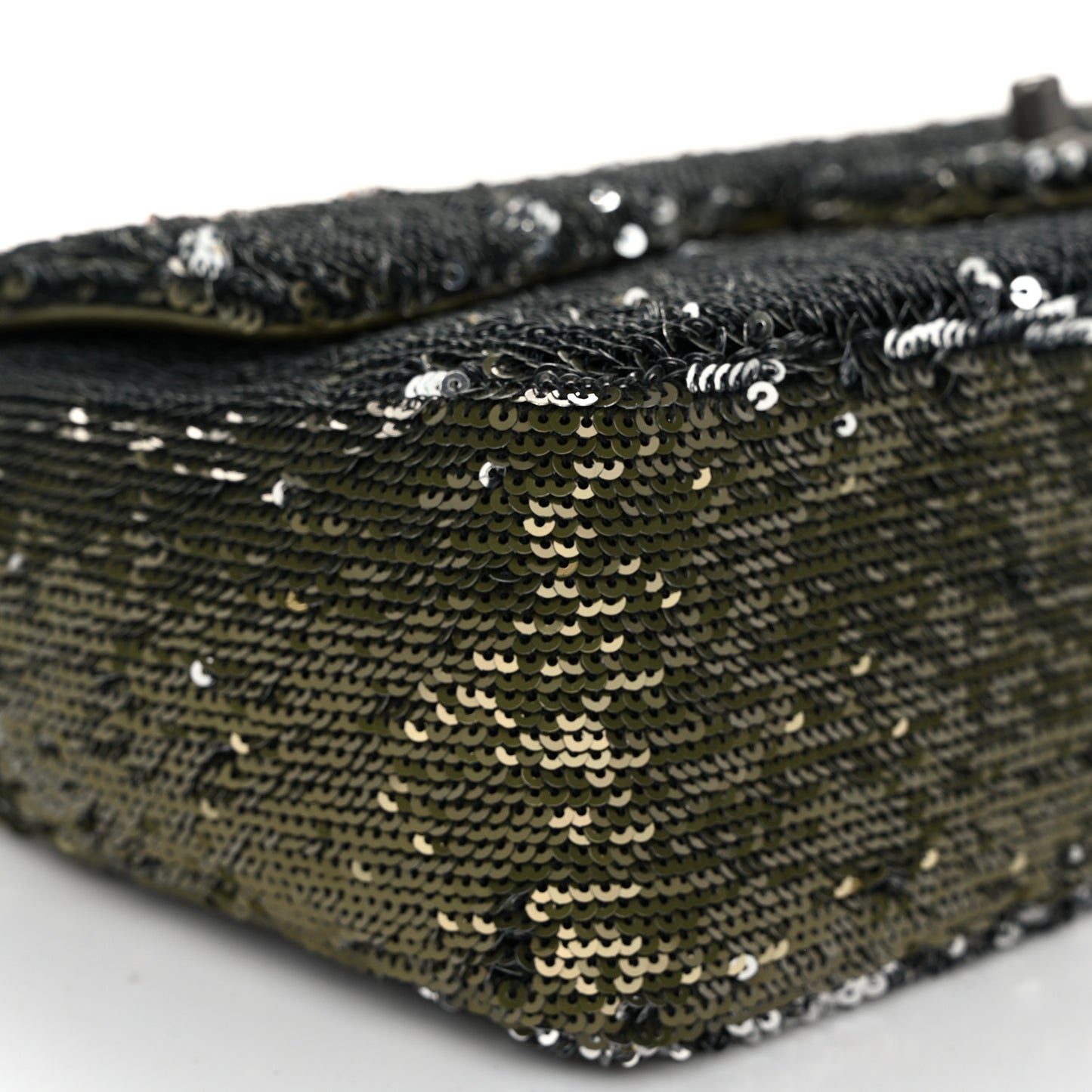 Sequin Coco Cuba Medium Single Flap Khaki