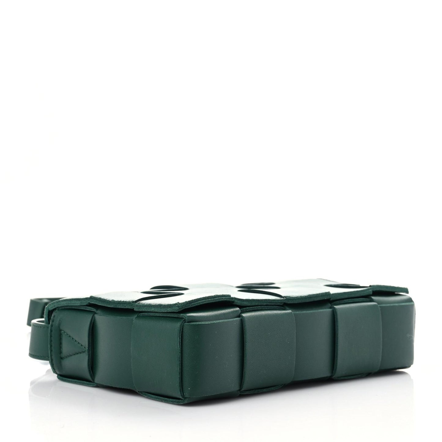 Lambskin Maxi Intrecciato Cassette Crossbody Bag Raintree Green