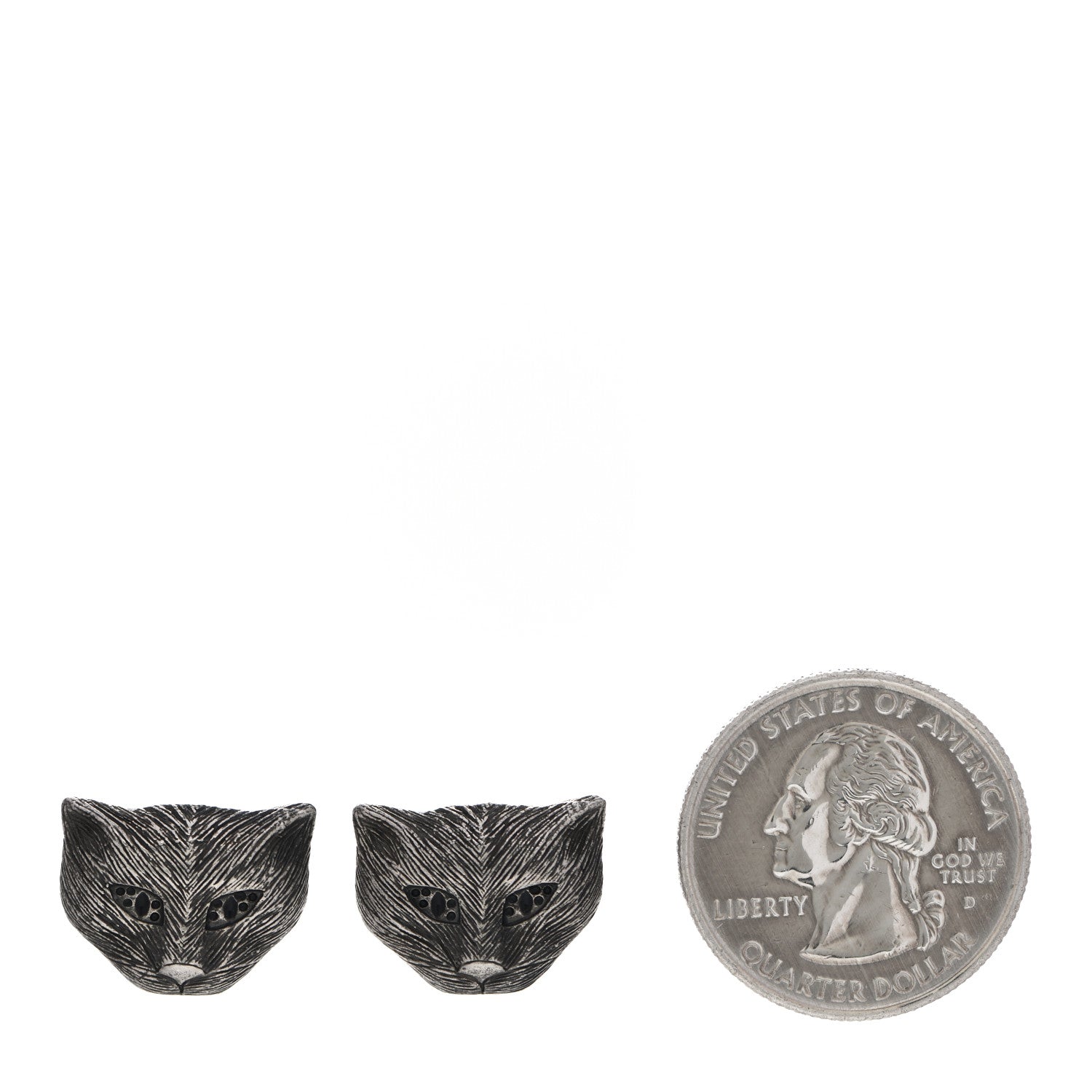 Gucci Sterling Silver Garden Cat Earrings 2 of 5