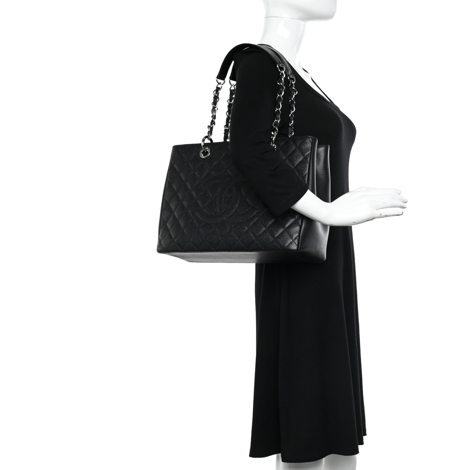Chanel Caviar Quilted Grand Shopping Tote GST Black 2 of 9