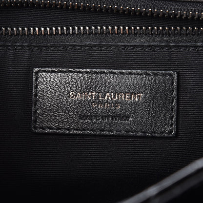 Saint Laurent Patent Crocodile Embossed Lambskin Monogram Medium Niki Chain Satchel Black 7 of 18