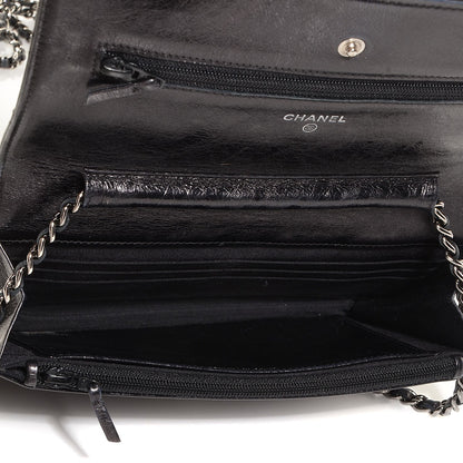 Chanel Aged Calfskin Reissue Wallet On Chain WOC Metallic Black 4 of 7