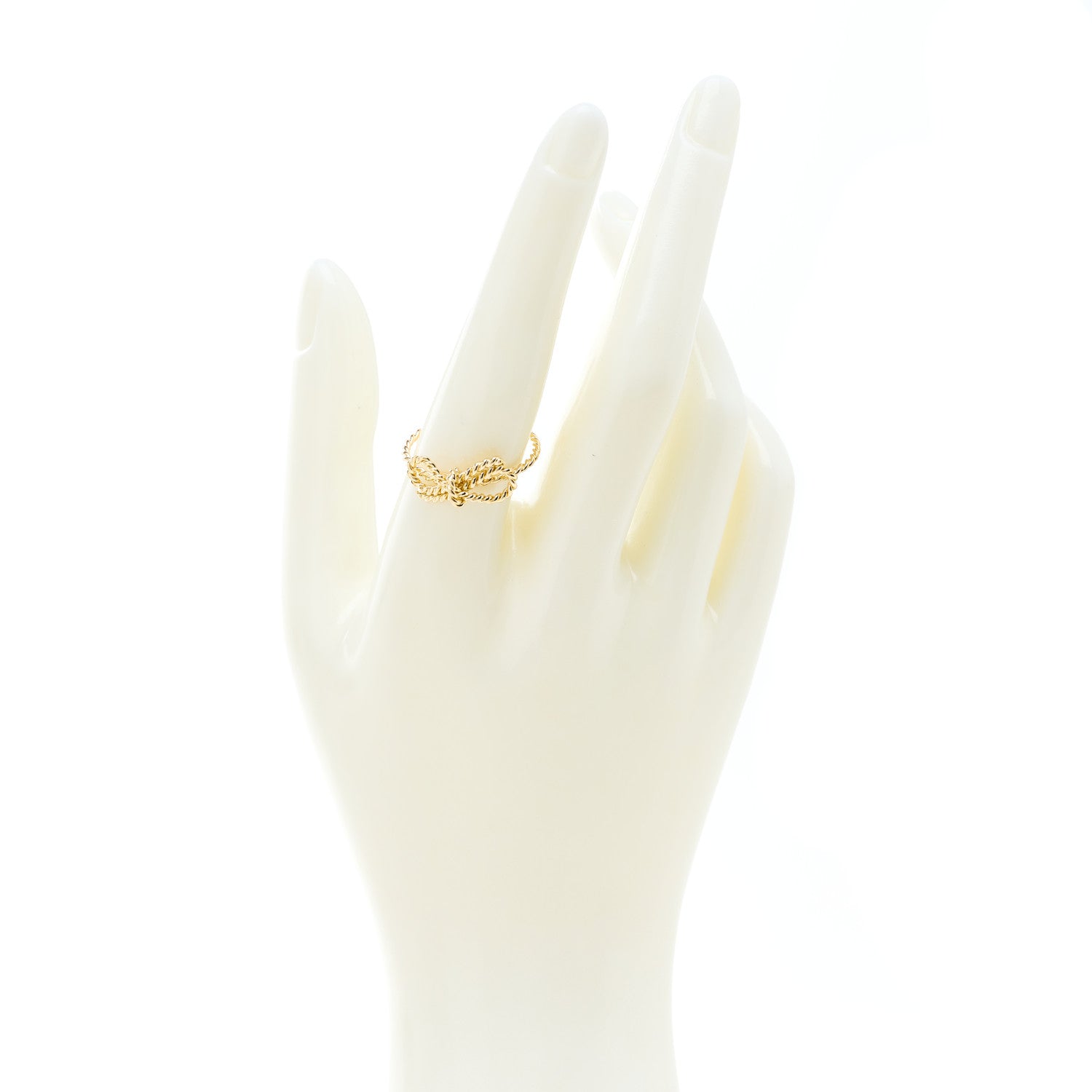 Tiffany 18K Yellow Gold Twist Bow Ring 58 8.25 2 of 4