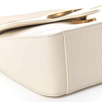 Gucci Calfskin Matelasse Mini GG Marmont Top Handle Shoulder Bag White 8 of 8