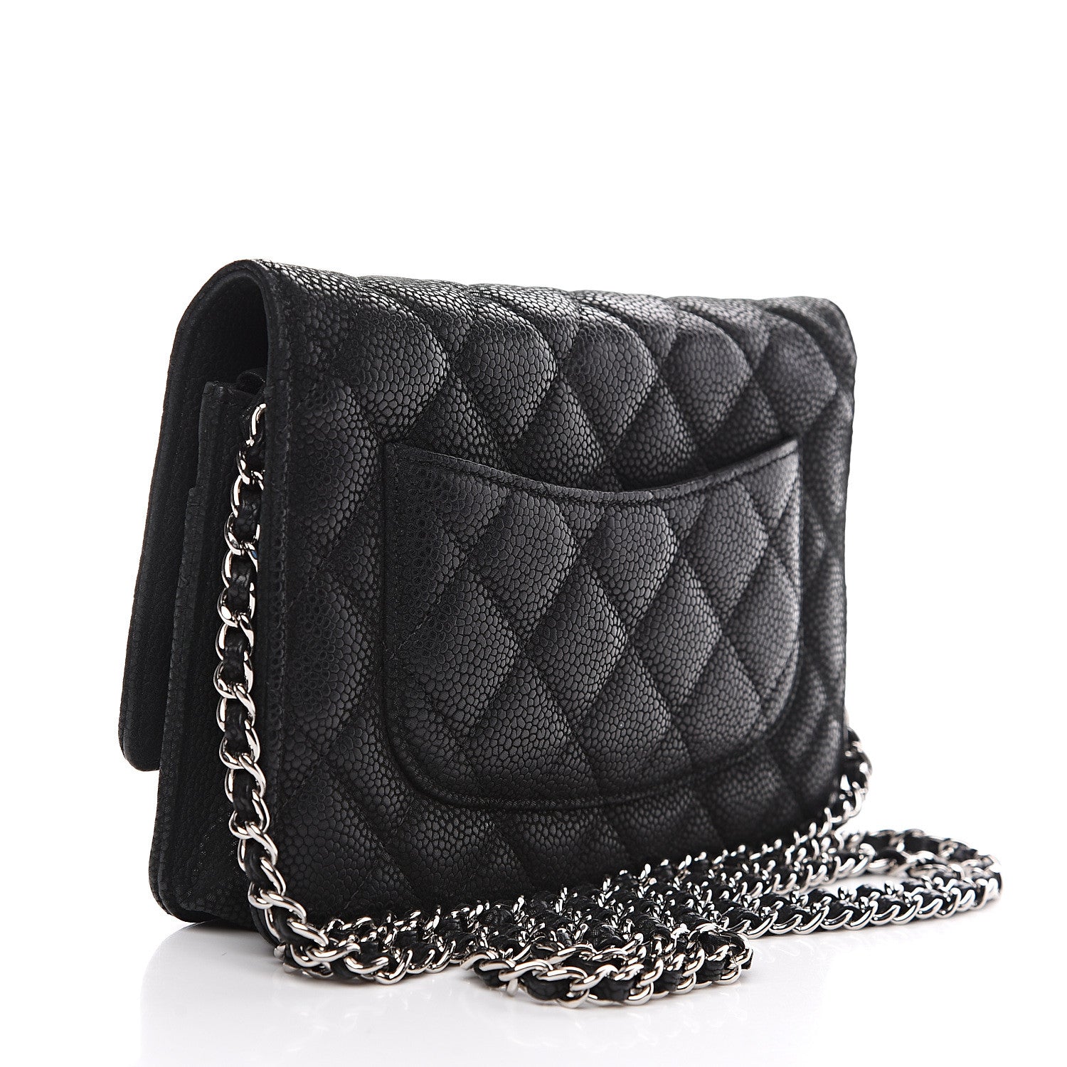 Chanel Iridescent Caviar Quilted Wallet On Chain WOC Black 2 of 10