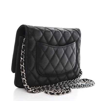 Chanel Iridescent Caviar Quilted Wallet On Chain WOC Black 2 of 10