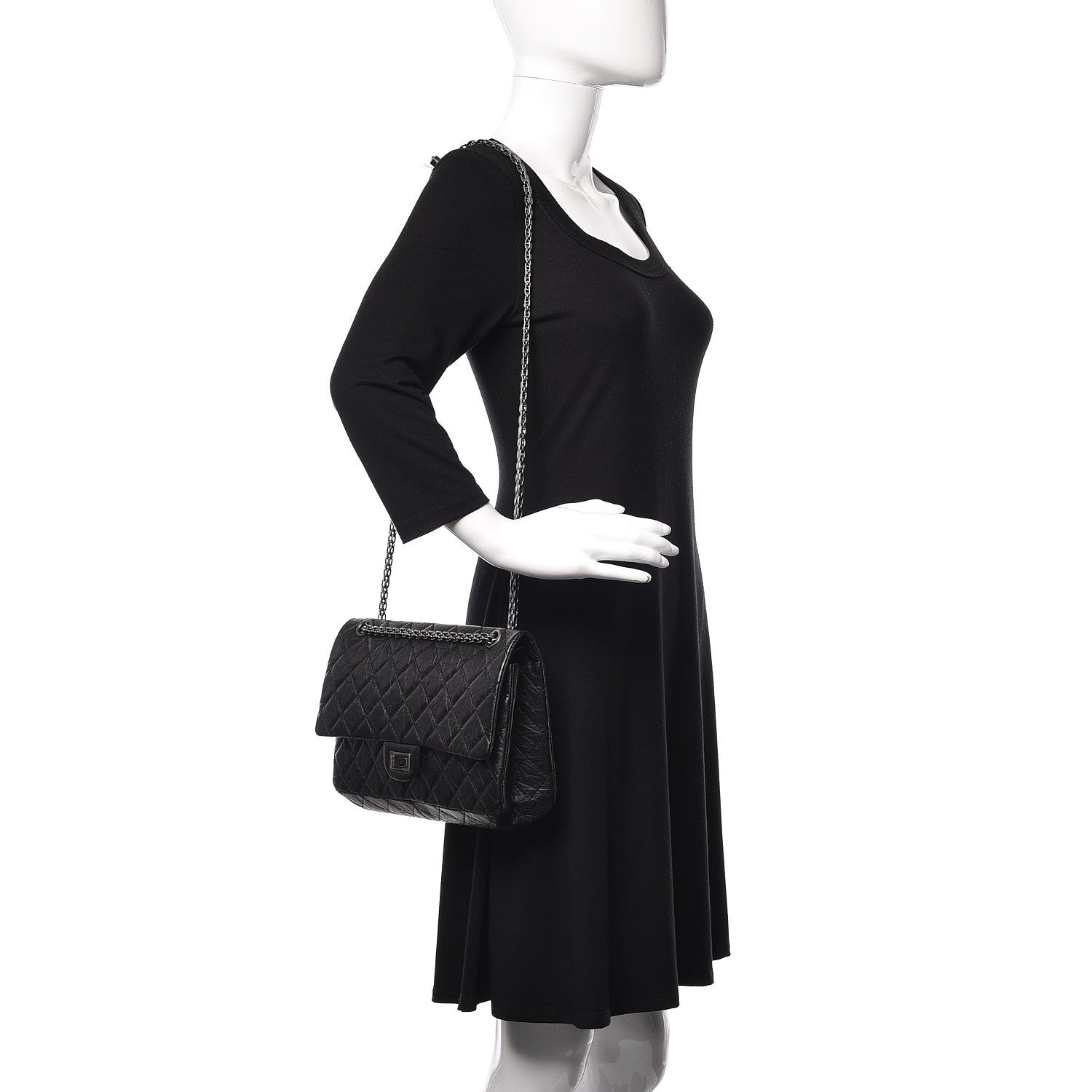 Chanel Aged Calfskin Quilted 2.55 Reissue 226 Flap Black 3 of 11
