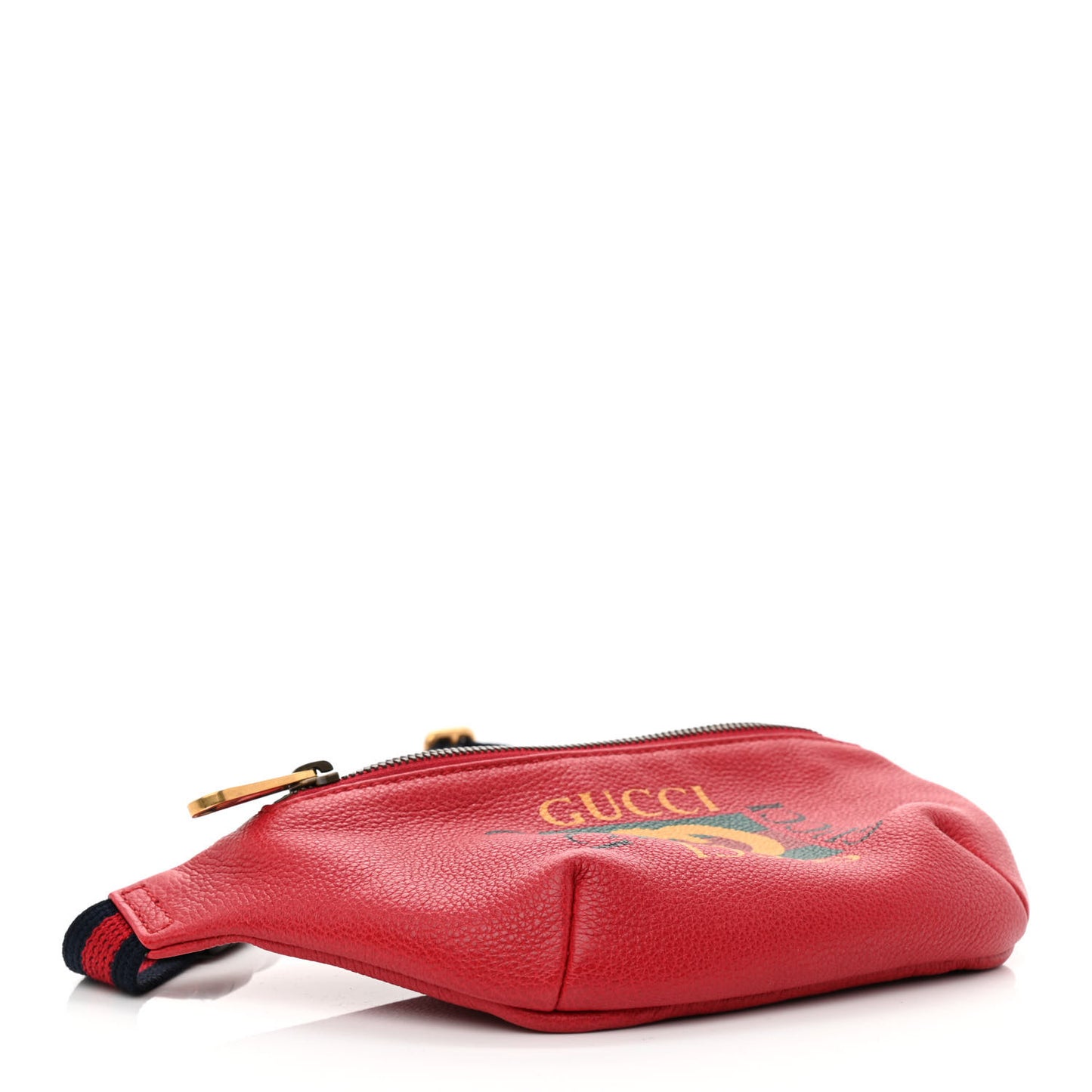Grained Calfskin Small Logo Belt Bag Hibiscus Red