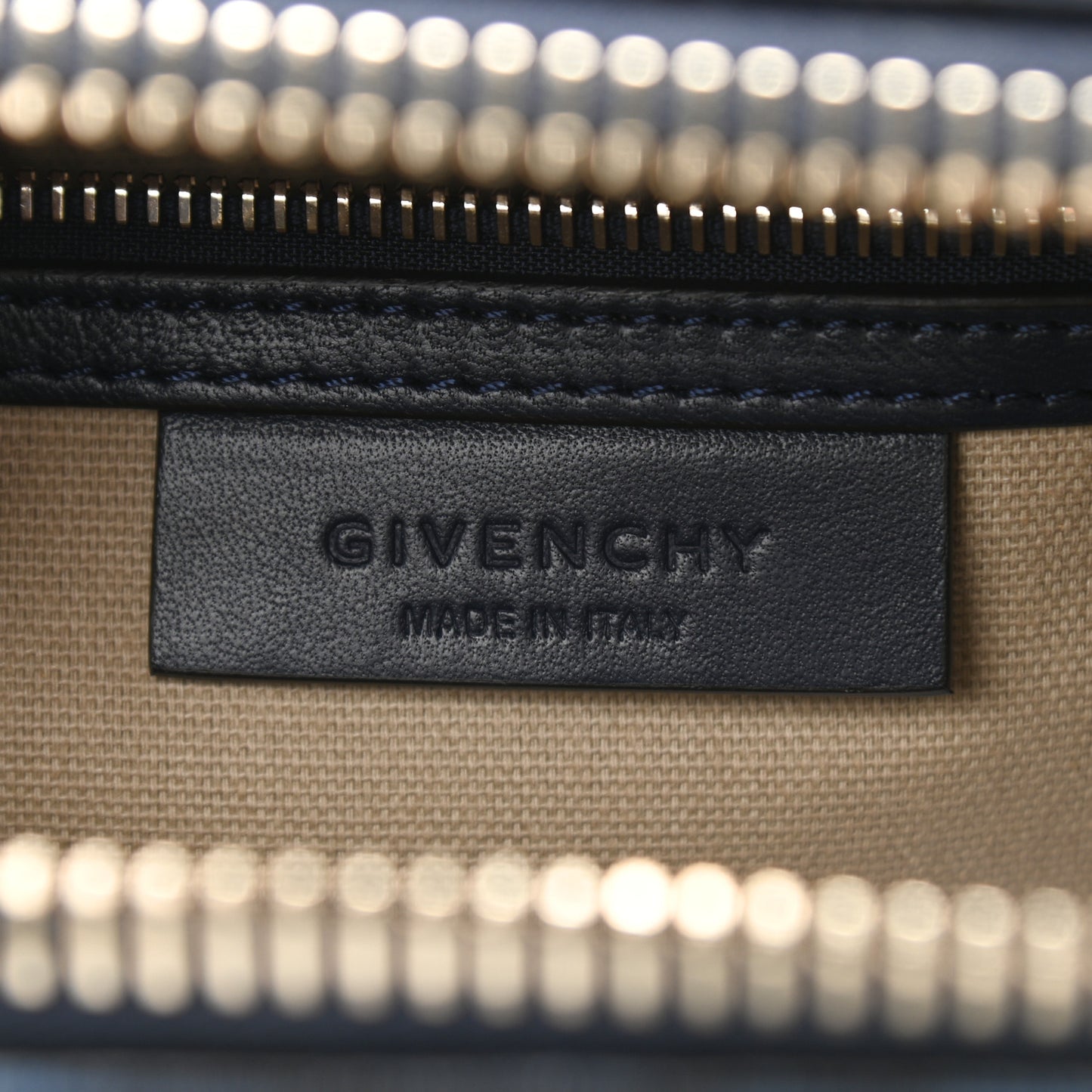 Calfskin Crocodile Embossed Small Antigona Navy