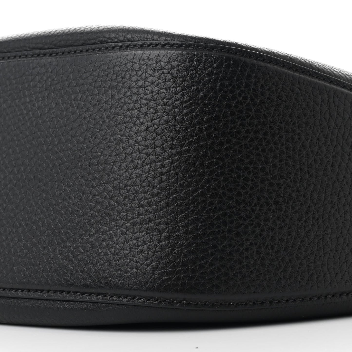 Grainy Calfskin Medium Vlogo Moon Hobo Bag Black