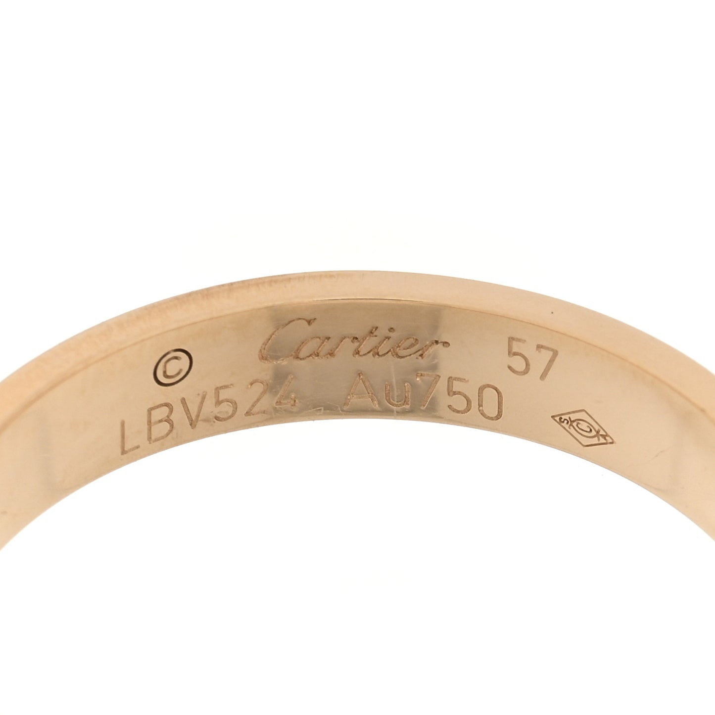 18K Yellow Gold 3.5mm LOVE Wedding Band Ring 57 8