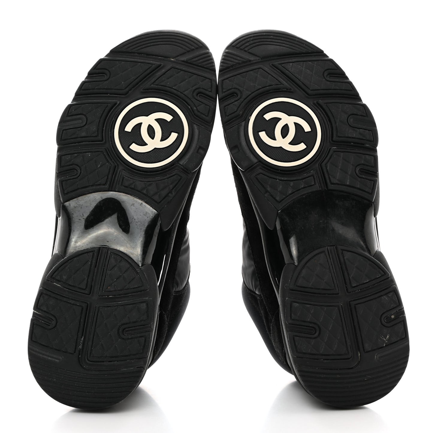 Nylon Calfskin Suede CC Sneakers 39 Black