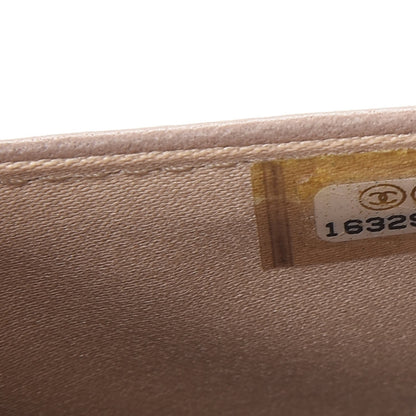 Chanel Lambskin Camellia Embossed Wallet on Chain WOC Beige 8 of 14