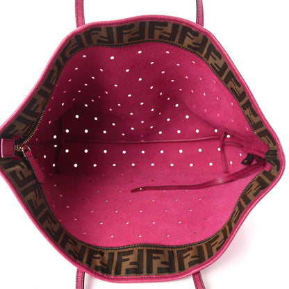 Fendi Vitello Elite Perforated Roll Tote Ciclamino 6 of 13