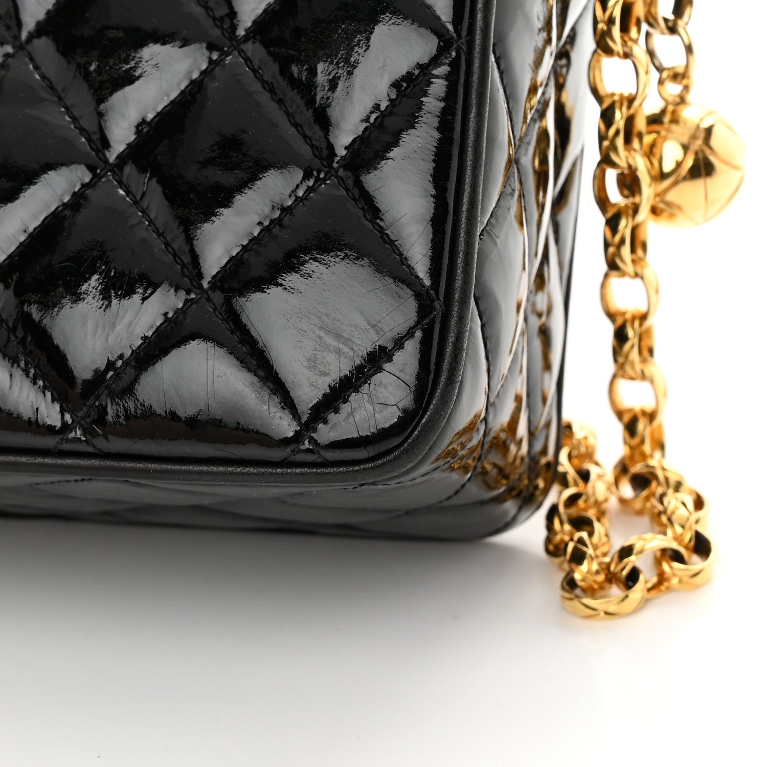 Chanel Patent Quilted Camera Case Black 18 of 18