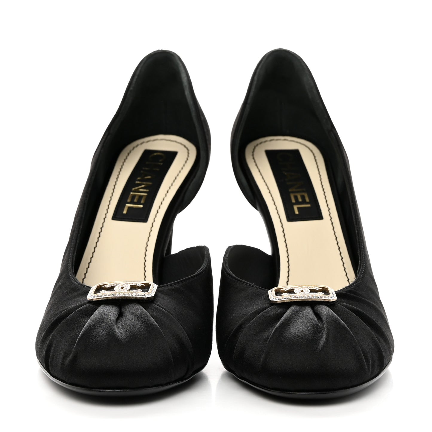 Satin Strass CC Pumps 38 Black