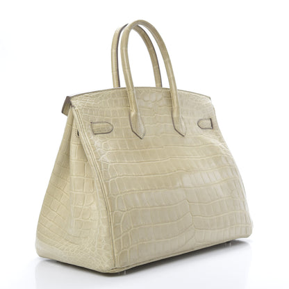 Hermes Matte Niloticus Crocodile Birkin 35 Beton 3 of 39