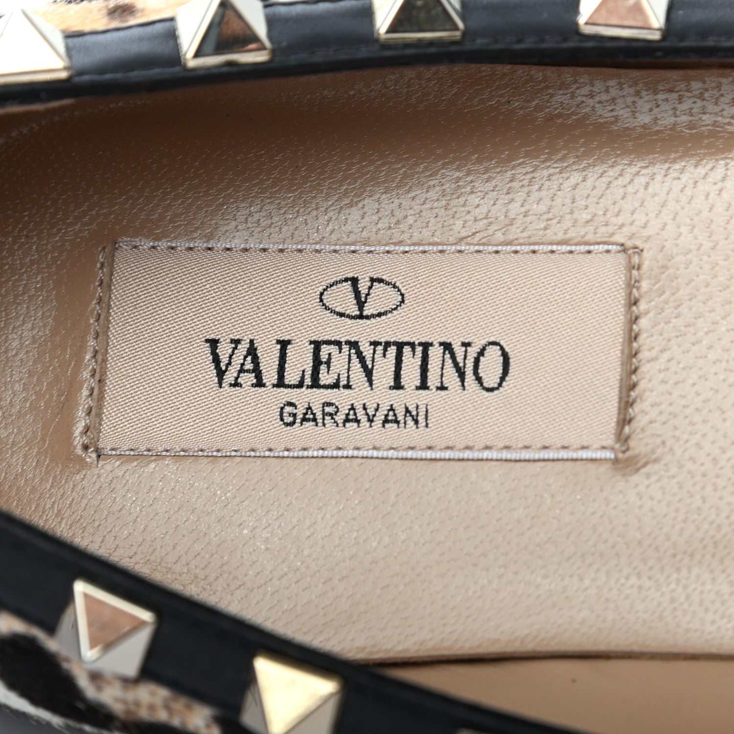 Valentino Garavani Calf Hair Leopard Print Rockstud Ballerina Flats 37 6 of 8