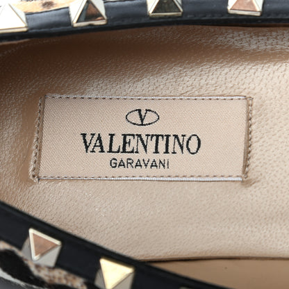 Valentino Garavani Calf Hair Leopard Print Rockstud Ballerina Flats 37 6 of 8