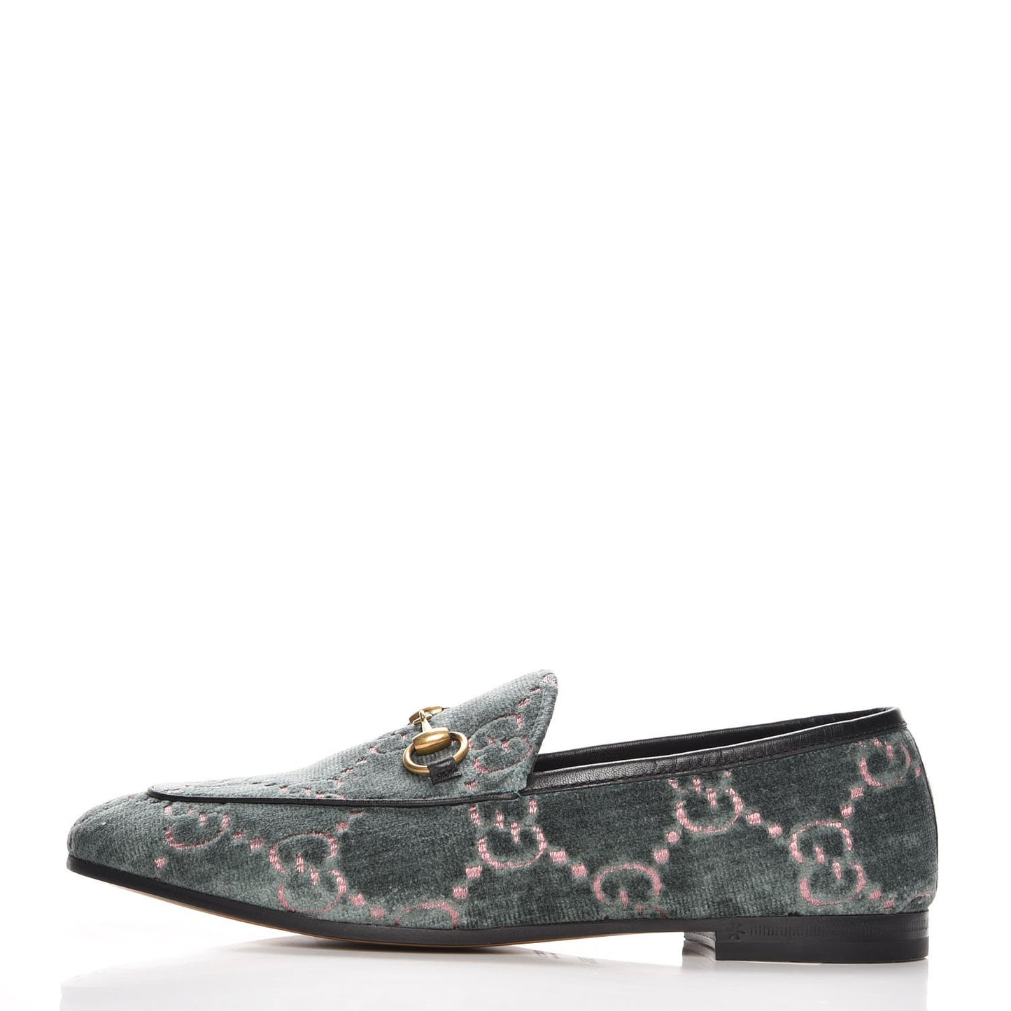Velvet Malaga Kid GG Monogram Horsebit Womens Jordaan Loafers 36.5 Avio Dusty Pink Black