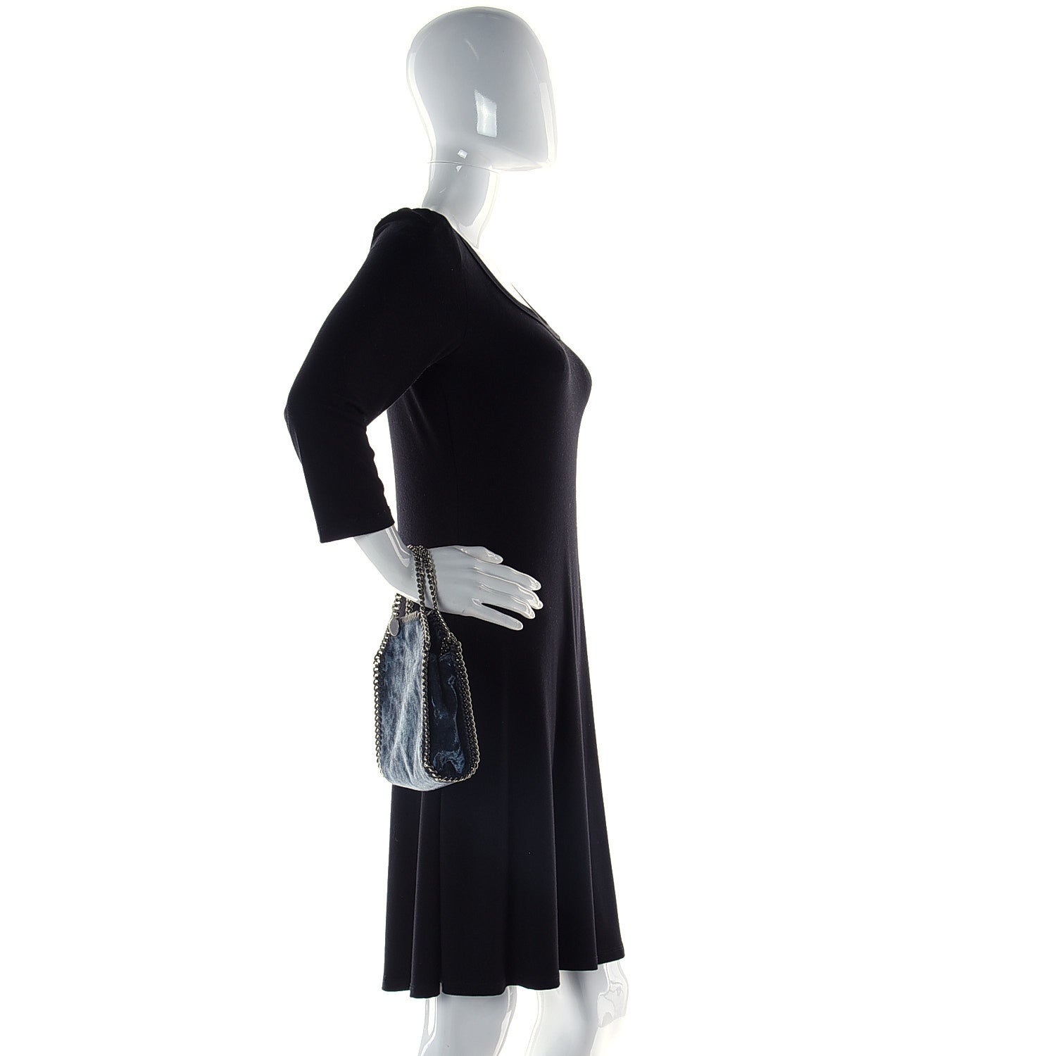 Stella McCartney Crushed Velvet Tiny Falabella Tote Blue 2 of 13
