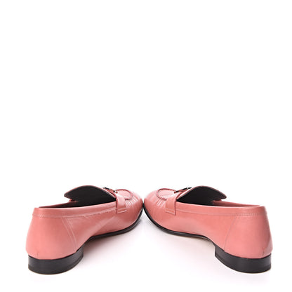 Hermes Goatskin Paris Loafers 38.5 Rouge Blush 6 of 11