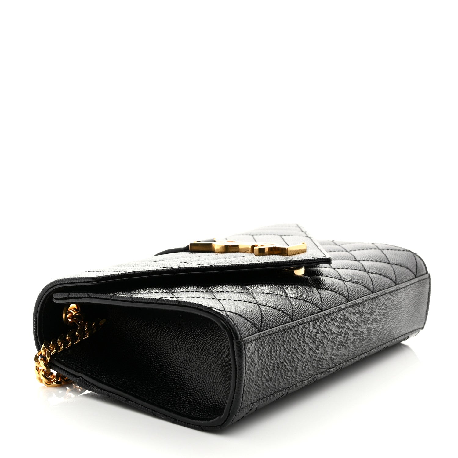 Saint Laurent Grain De Poudre Textured Mixed Matelasse Triquilt Small Monogram Satchel Black 4 of 10