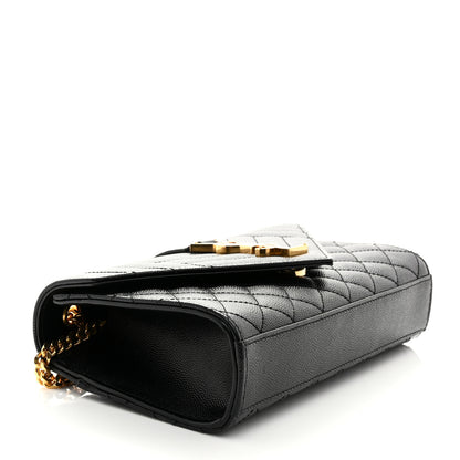 Saint Laurent Grain De Poudre Textured Mixed Matelasse Triquilt Small Monogram Satchel Black 4 of 10