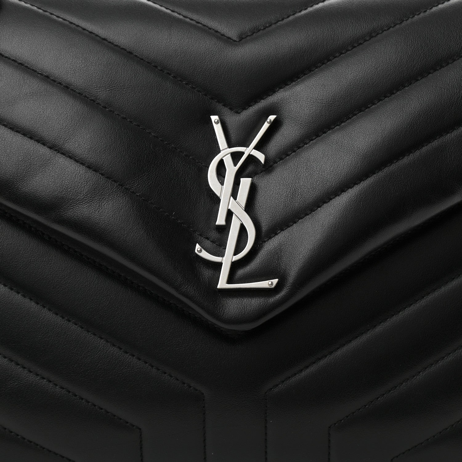 Saint Laurent Calfskin Y Quilted Monogram Medium Loulou Chain Satchel Black 8 of 11