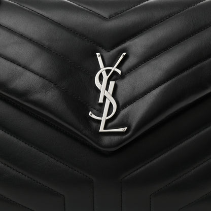 Saint Laurent Calfskin Y Quilted Monogram Medium Loulou Chain Satchel Black 8 of 11