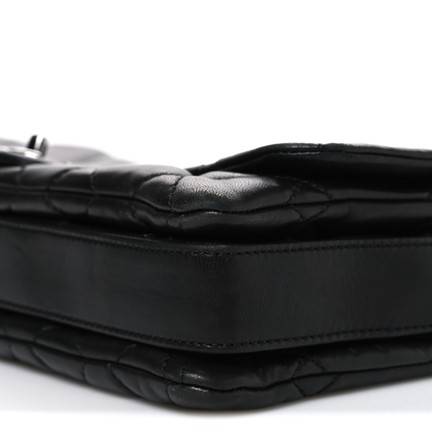 Chanel Lambskin Quilted Jumbo 3 Flap Black 10 of 10