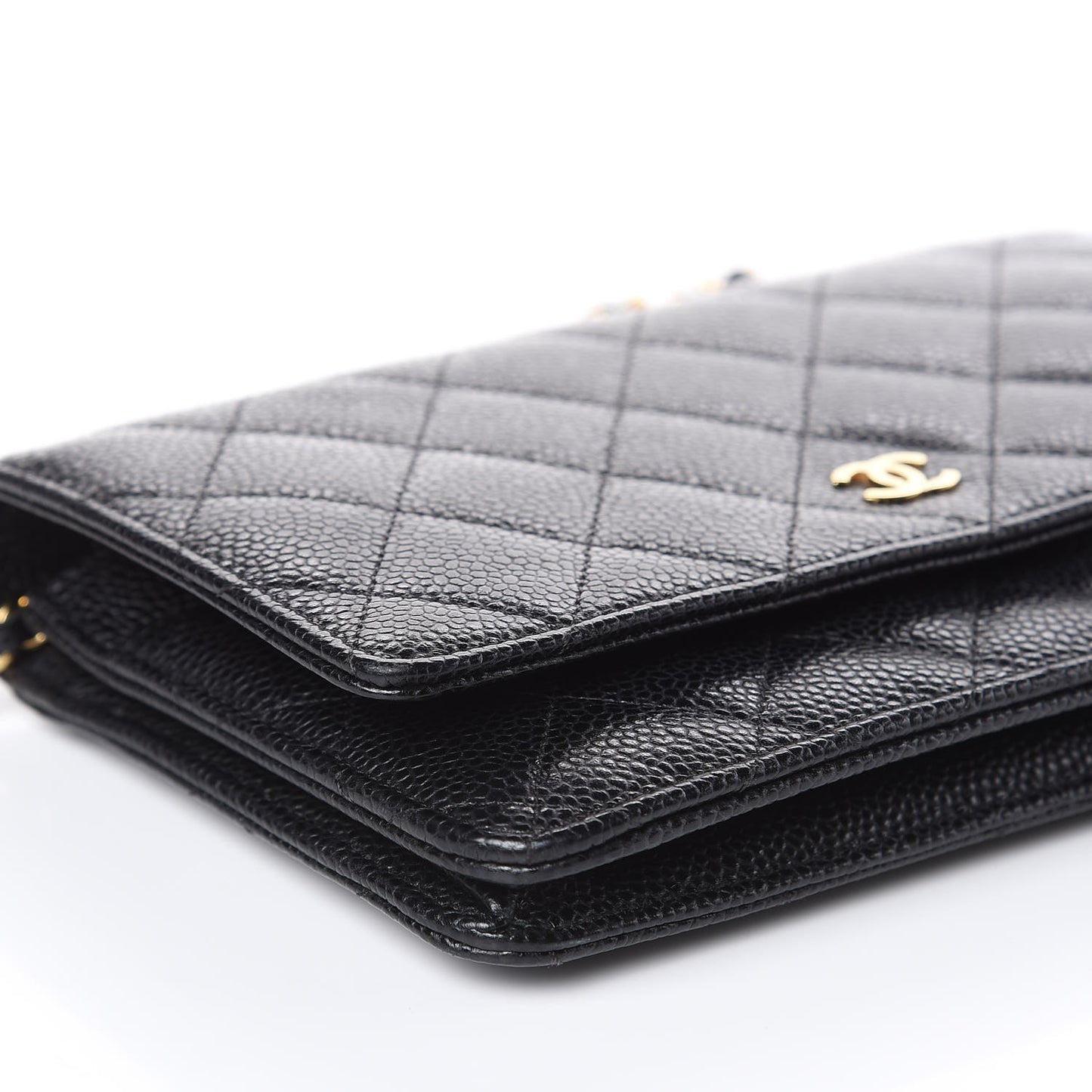 Caviar Quilted Wallet On Chain WOC Black