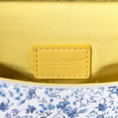 Dolce & Gabbana Dauphine Floral Print Micro Miss Sicily Satchel Blue White 7 of 10