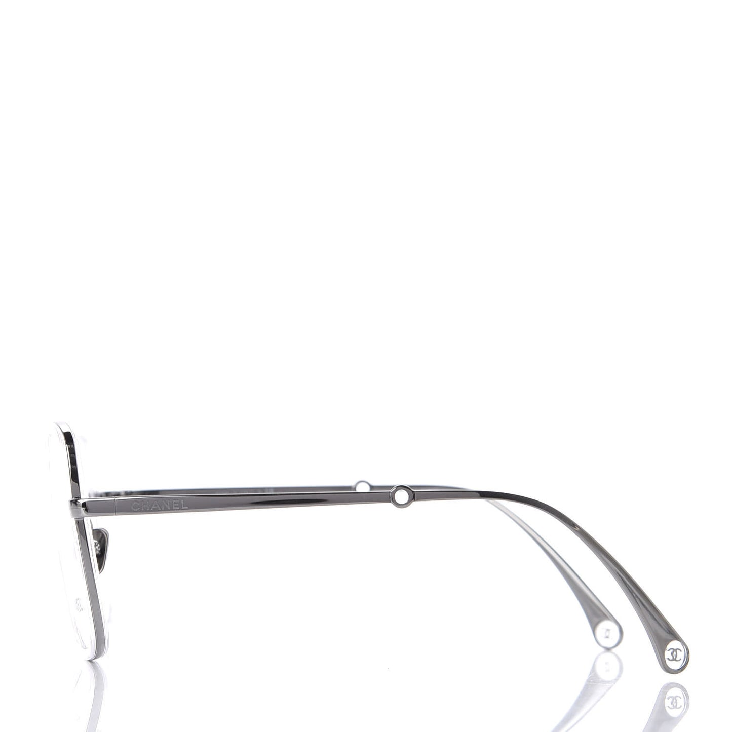 Square Removable Pearl Chain Eyeglasses 2195 Silver