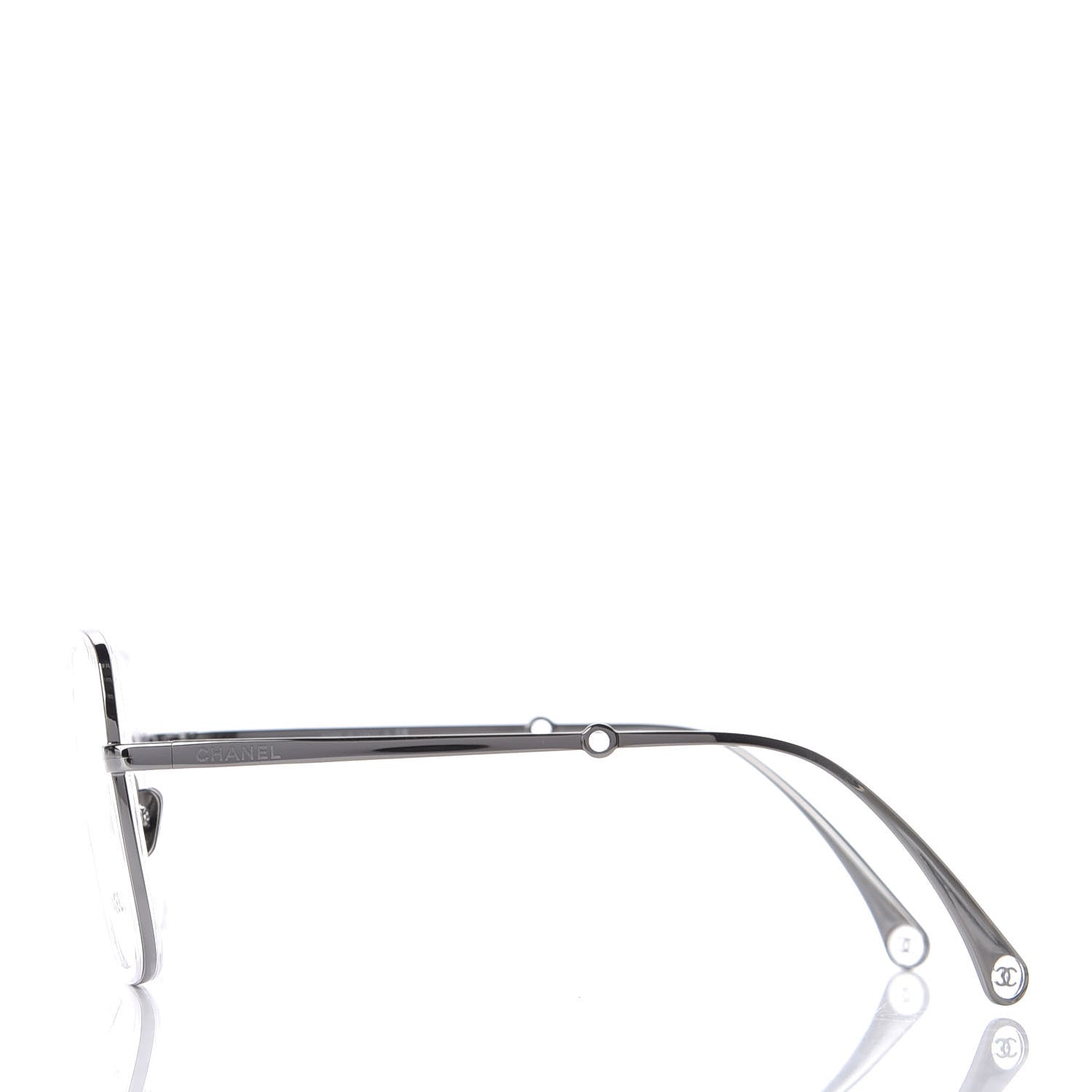 Chanel Square Removable Pearl Chain Eyeglasses 2195 Silver 3 of 10
