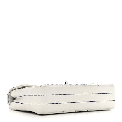 Chanel Lambskin Stitched Medium Chocolate Bar Flap White 4 of 14