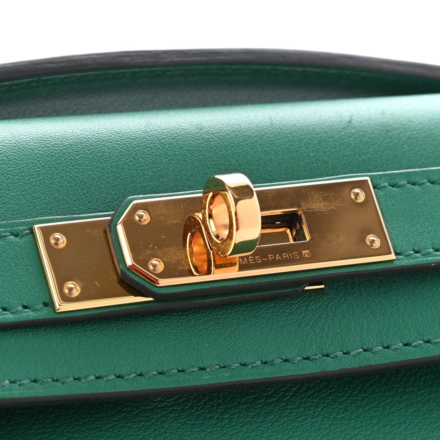 Hermes Swift Kelly Cut Clutch Pochette Vert Vertigo 8 of 8