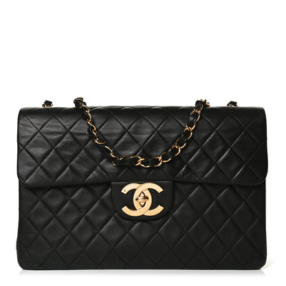 Chanel Lambskin Quilted XL Jumbo Single Flap Black 1 of 15