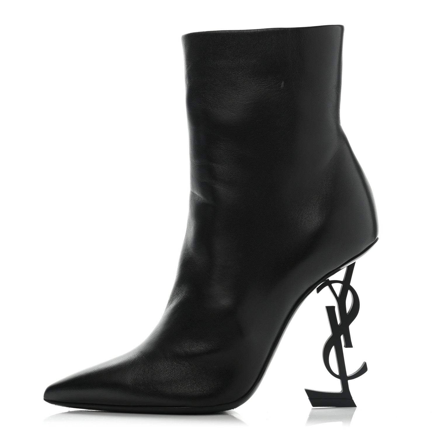 Saint Laurent Calfskin Opyum Ankle Boots 38 Black 1 of 13