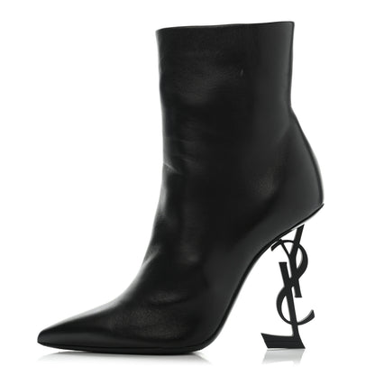 Saint Laurent Calfskin Opyum Ankle Boots 38 Black 1 of 13