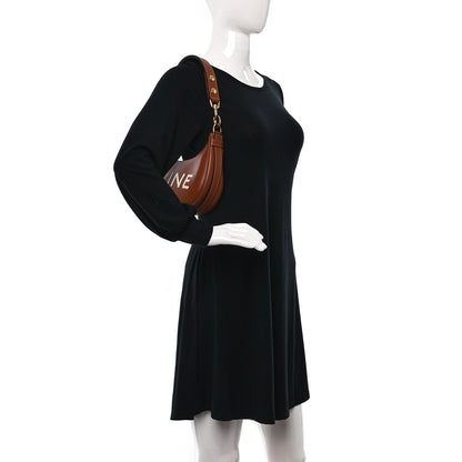 Celine Smooth Calfskin Medium Ava Logo Shoulder Bag Tan 2 of 8