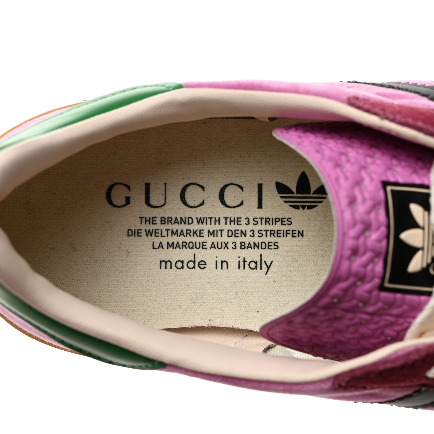 Gucci X ADIDAS Softy Velvet Suede Madeira Demetra Mens Gazelle Sneakers 8 Peonia Rose Blossom Black New Shamarock 6 of 9