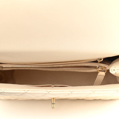 Chanel Caviar Quilted Small Coco Handle Flap Ivory 5 of 13