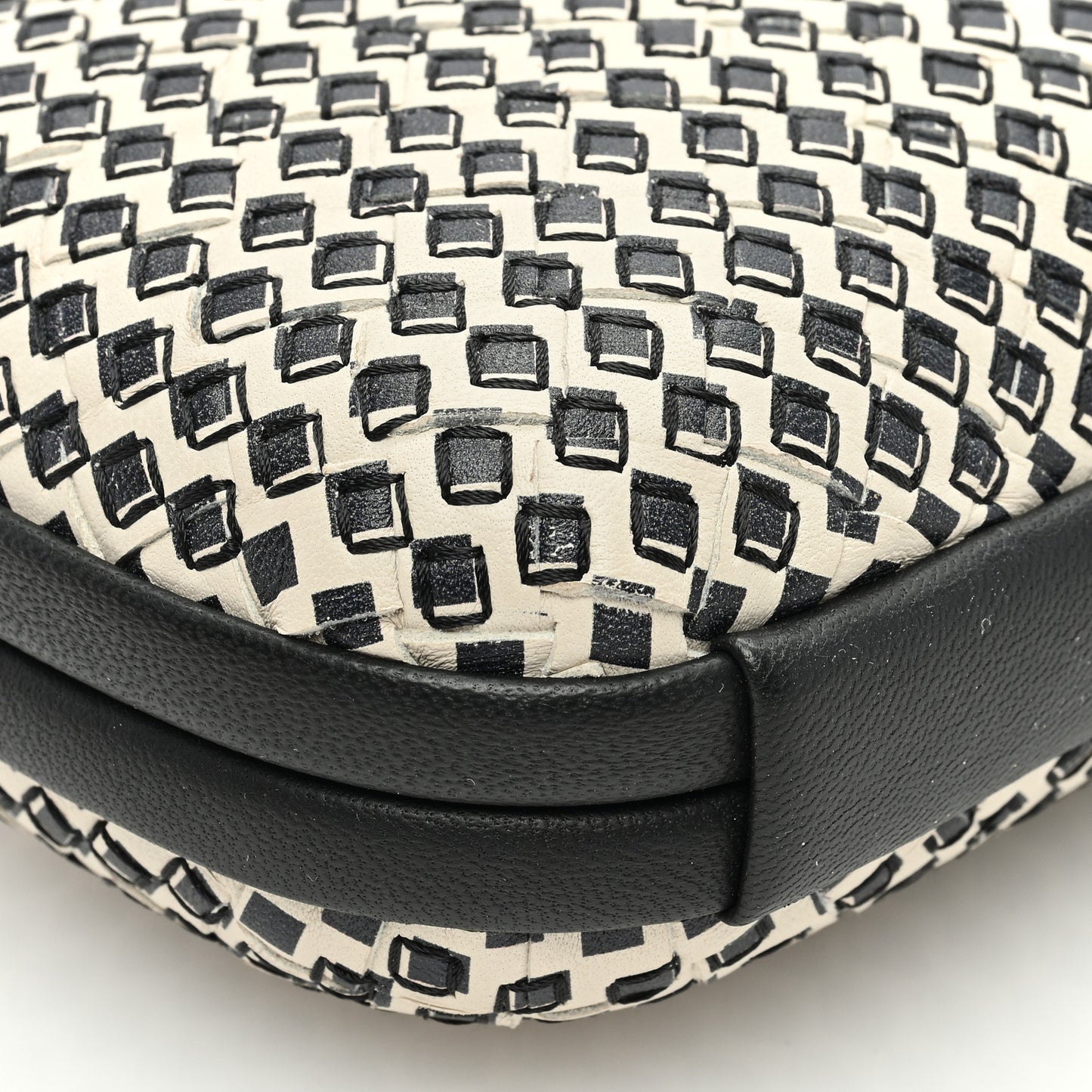 Nappa Printed Intrecciato Stretch Knot Clutch Black