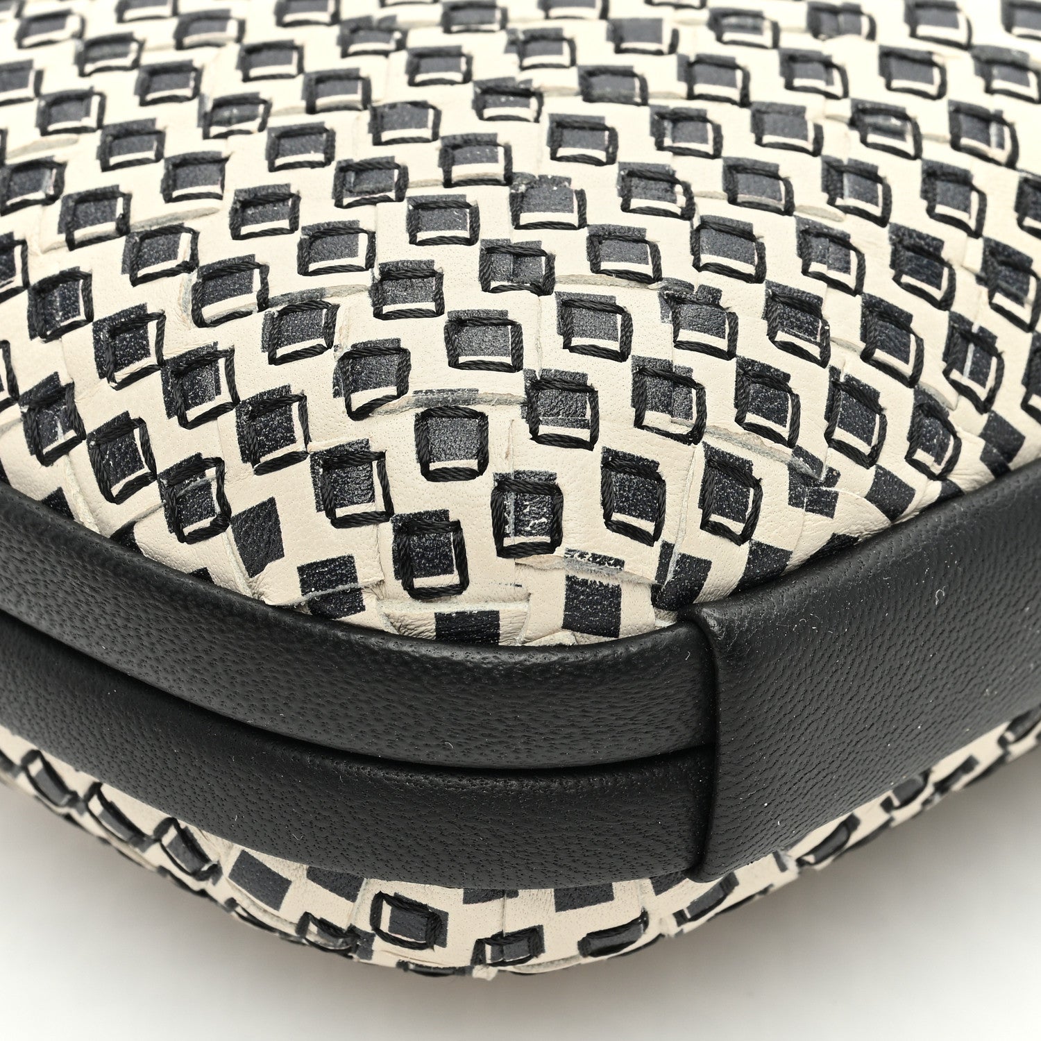 Bottega Veneta Nappa Printed Intrecciato Stretch Knot Clutch Black 7 of 8