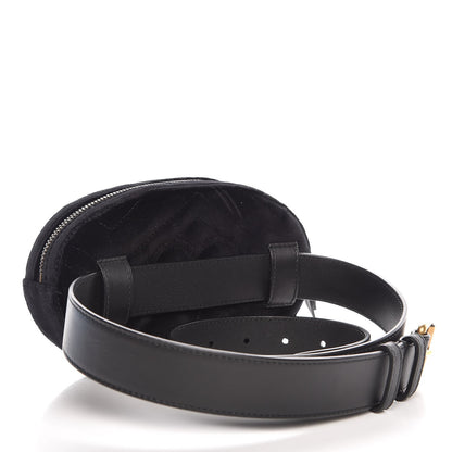 Gucci Velvet Matelasse GG Marmont Belt Bag 85 34 Black 3 of 8